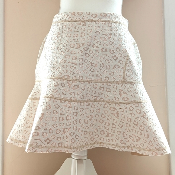 English Factory lace short mini skirt cream white blush pink nude med - Picture 2 of 15